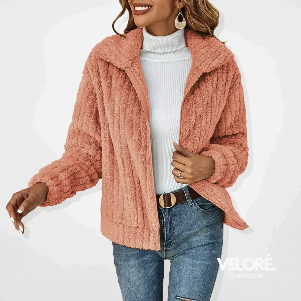 Kimb™ | Casual Plush Cardigan Pink / S Women Hoodie