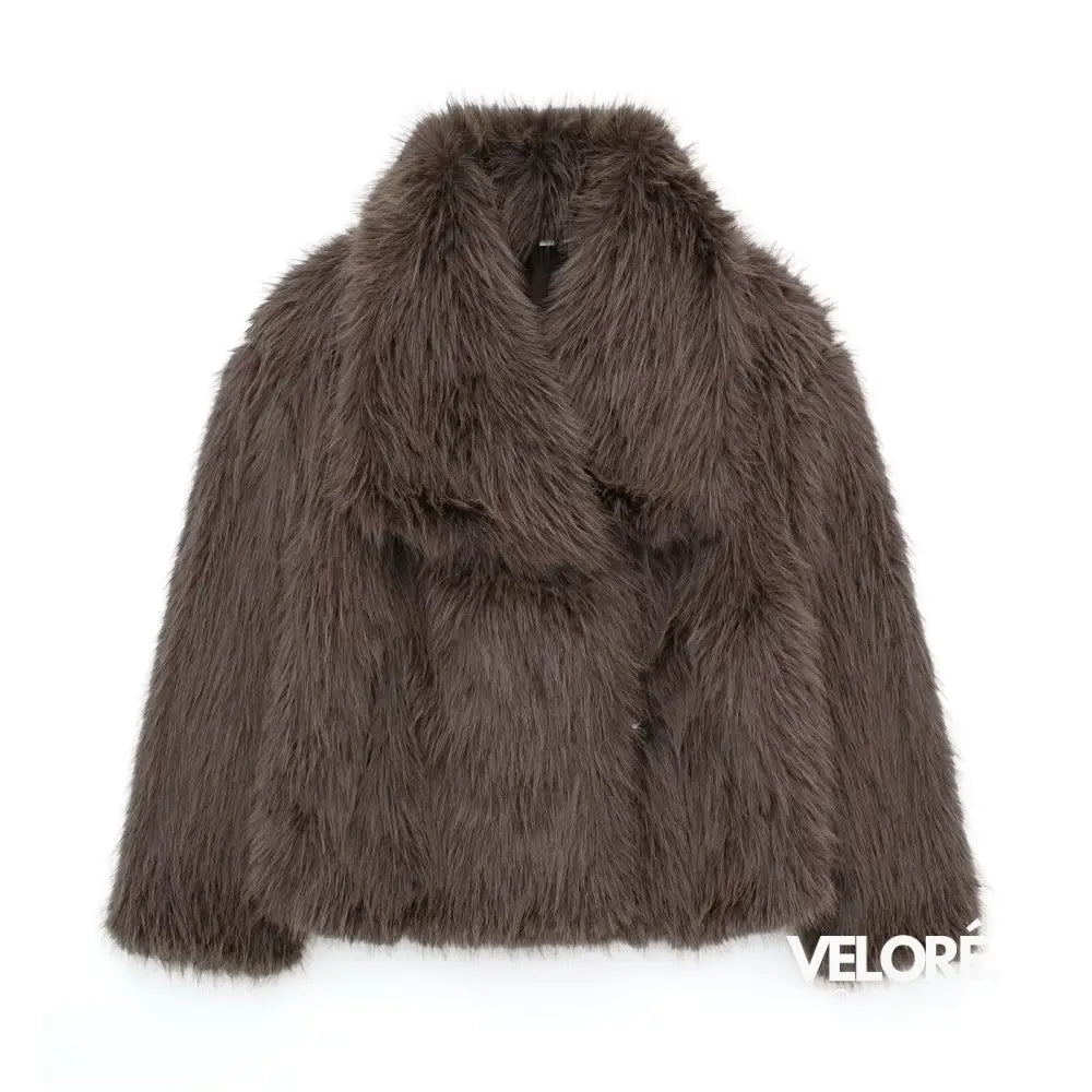 Vivienne™ | Cropped Faux Fur Jacket Brown / Xs Women Jackets