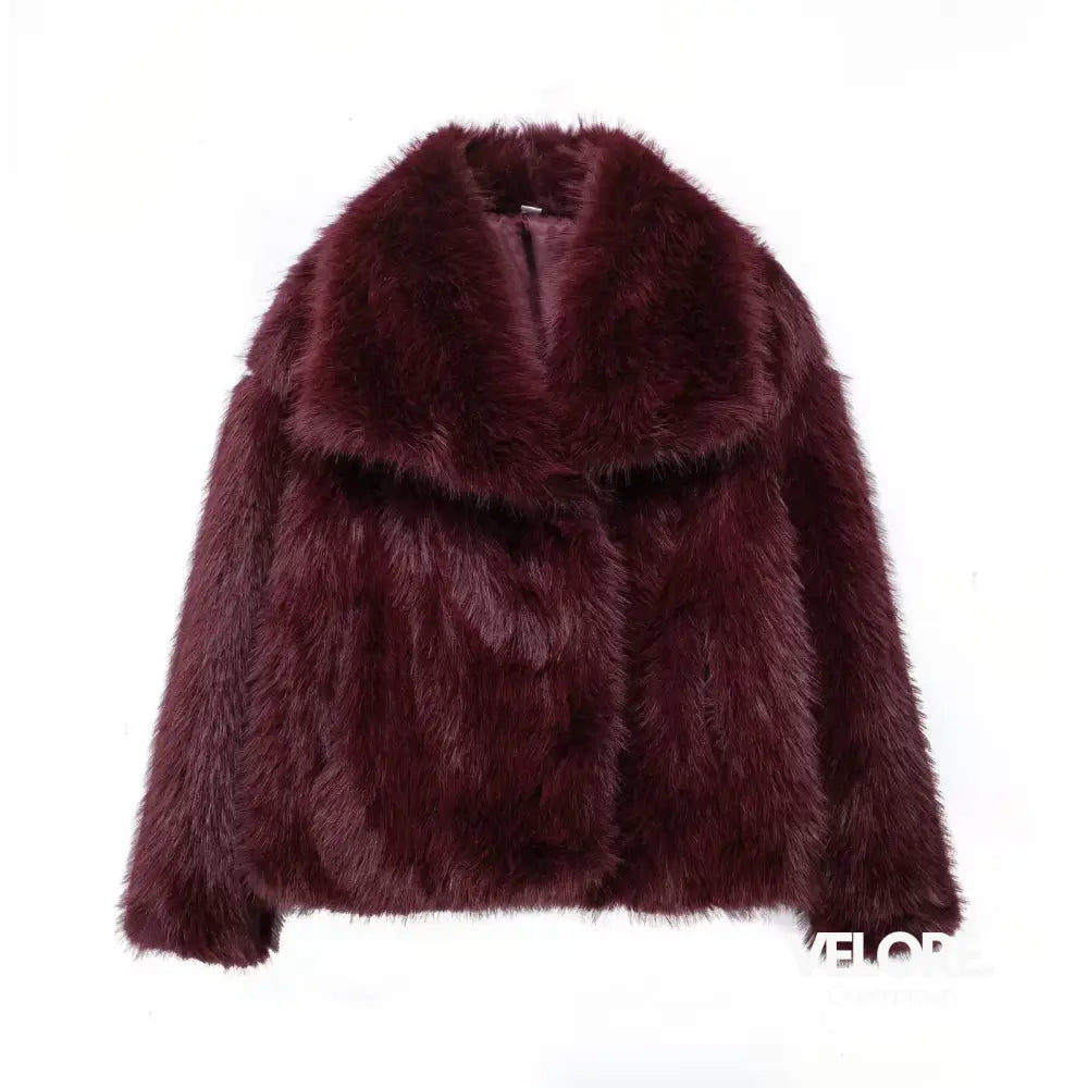 Vivienne™ | Cropped Faux Fur Jacket Winered / Xs Women Jackets